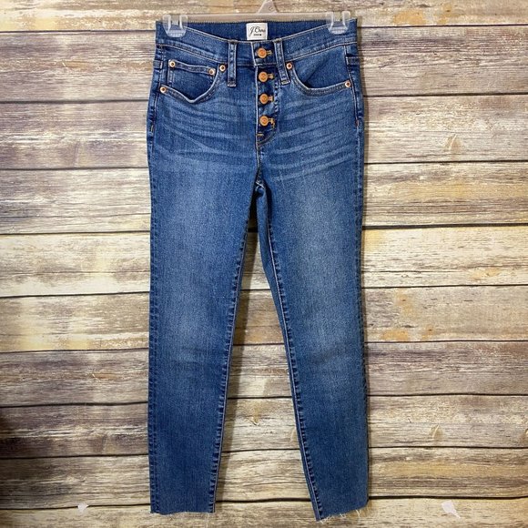 J.Crew Jeans 9" High-rise Toothpick in Buffalo Wash Skinny Raw Hem - Picture 4 of 8